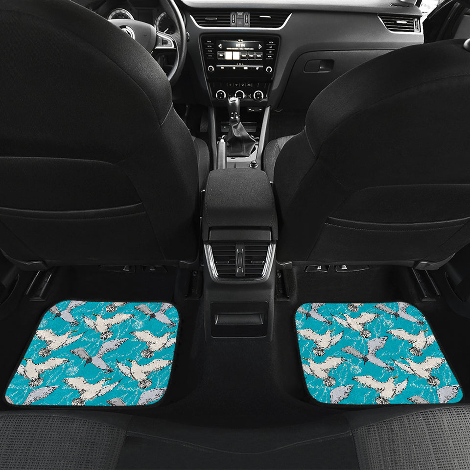 Seagull Pattern Print Design 03 Front and Back Car Mats