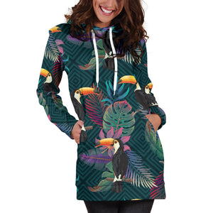 Toucan Pattern Women Hoodie Dress