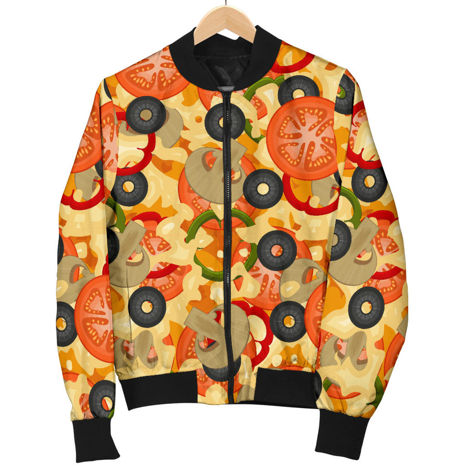 Pizza Texture Pattern Men Bomber Jacket