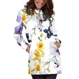 Orchid Pattern Background Women Hoodie Dress