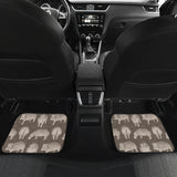 Hippopotamus Pattern Print Design 04 Front and Back Car Mats