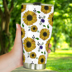 Sunflower Pattern Background Tumbler