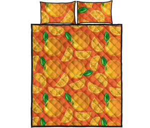 Orange Pattern background Quilt Bed Set