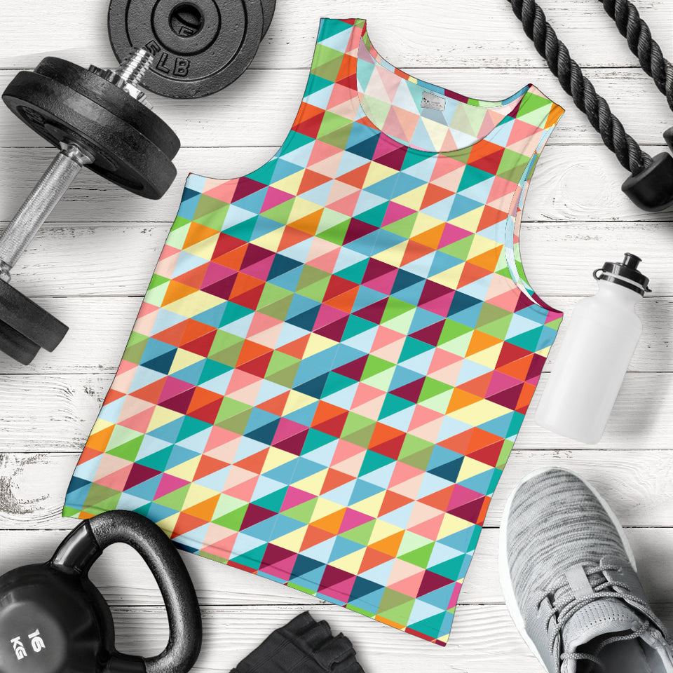 Rainbow Geometric Pattern Men Tank Top