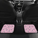 Eiffel Tower Pink Background Pattern Print Design 04 Front and Back Car Mats