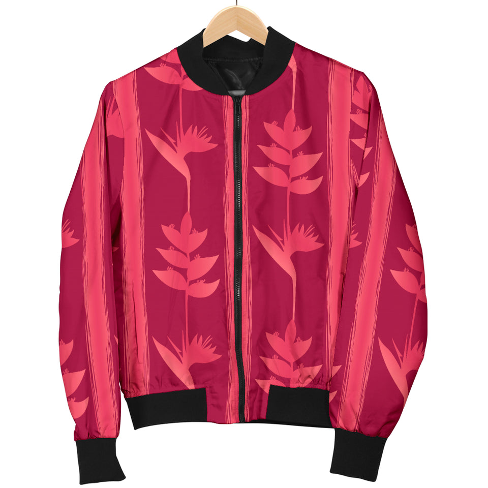 Heliconia Pink Pattern Men Bomber Jacket