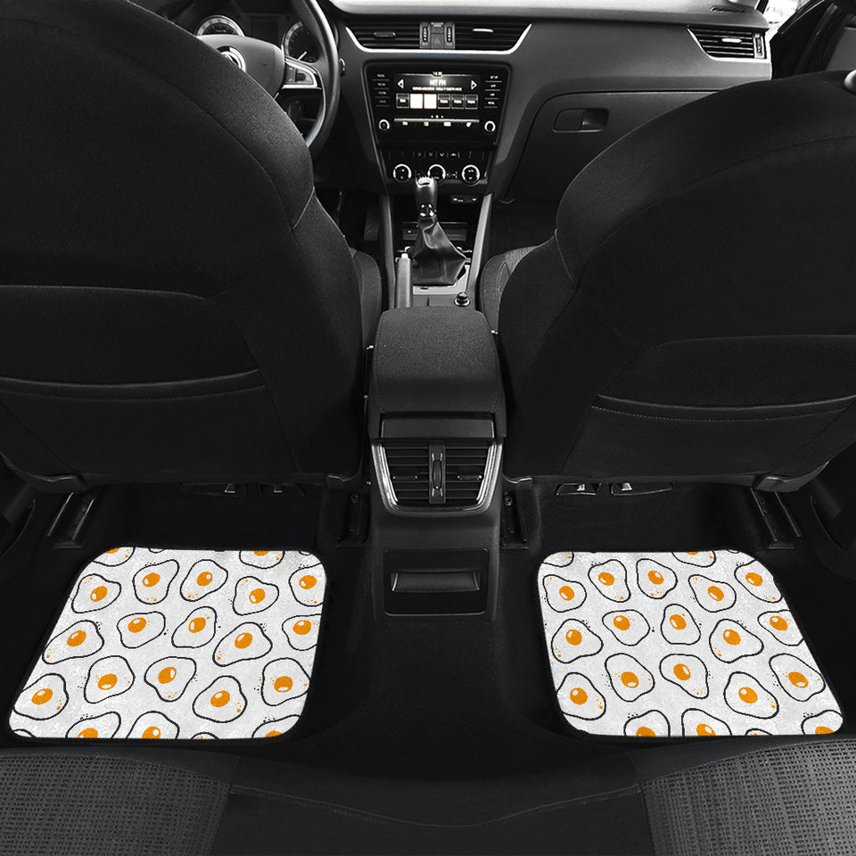 Fried Eggs Pattern Print Design 05 Front and Back Car Mats