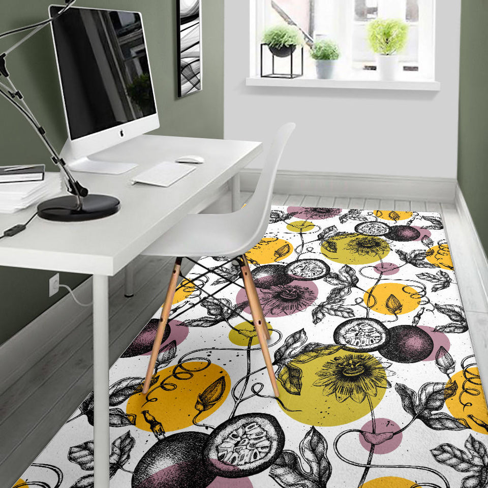 Passion Fruit Pattern Background Area Rug