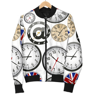 Wall Clock UK Pattern Men Bomber Jacket