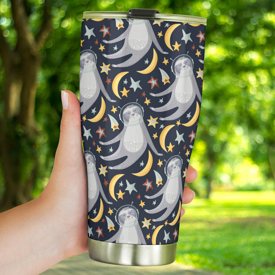 Sloth Astronaut Pattern Tumbler