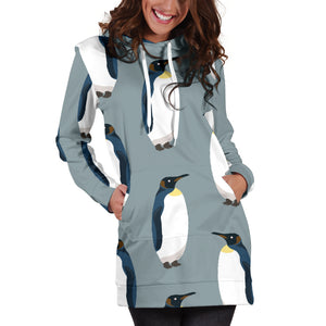 Penguin Pattern Theme Women Hoodie Dress