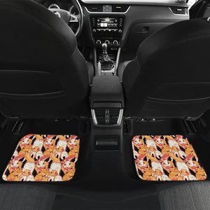 Squirrel Pattern Print Design 04 Front and Back Car Mats