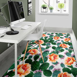 Cactus and Flower Pattern Area Rug