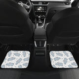 Hippopotamus Pattern Print Design 01 Front and Back Car Mats