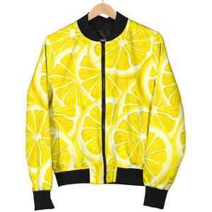 Sliced Lemon Pattern Men Bomber Jacket