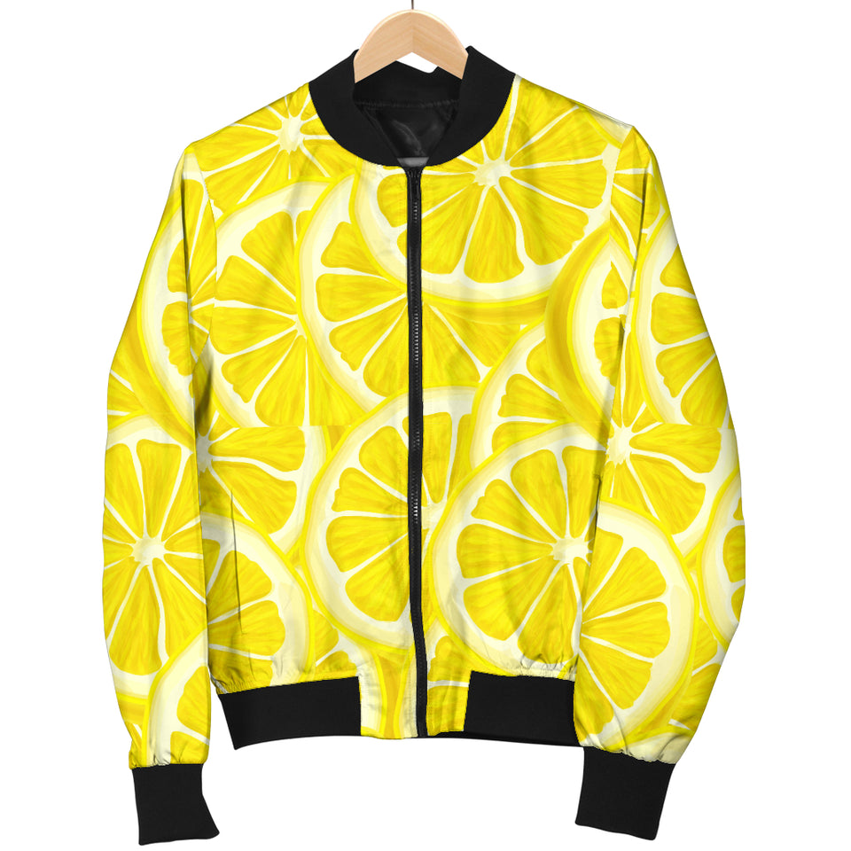 Sliced Lemon Pattern Men Bomber Jacket