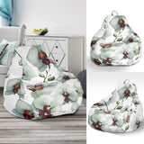 White Orchid Pattern Bean Bag Cover