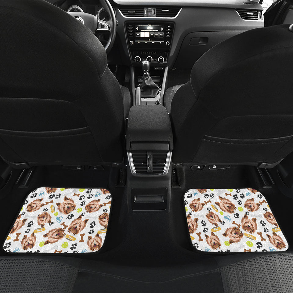 Yorkshire Terrier Pattern Print Design 05 Front and Back Car Mats