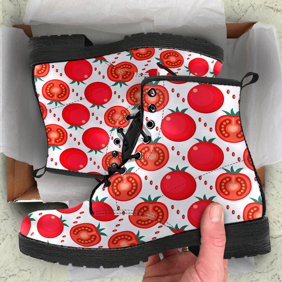 Tomato Pattern Leather Boots