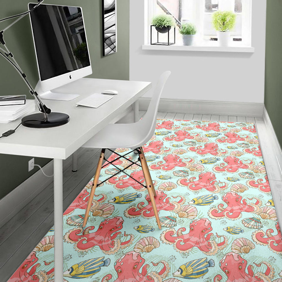 Octopus Fish Shell Pattern Area Rug