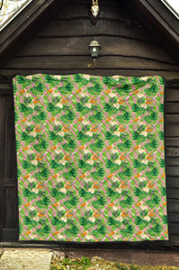 Pelican Pattern Print Design 05 Premium Quilt