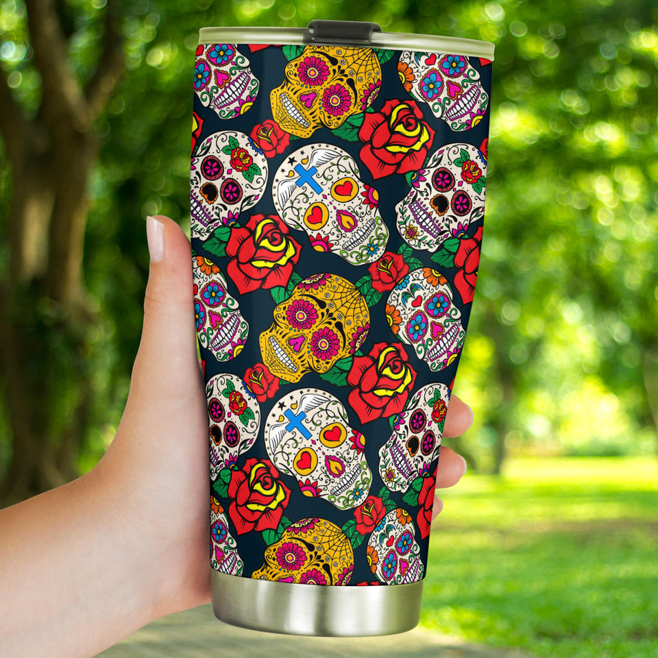 Suger Skull Pattern Background Tumbler