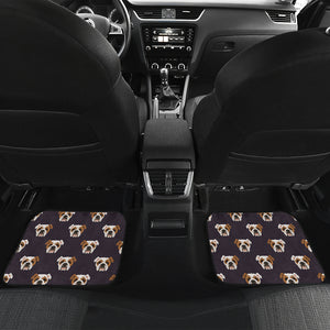 English Bulldog Pattern Print Design 03 Front and Back Car Mats