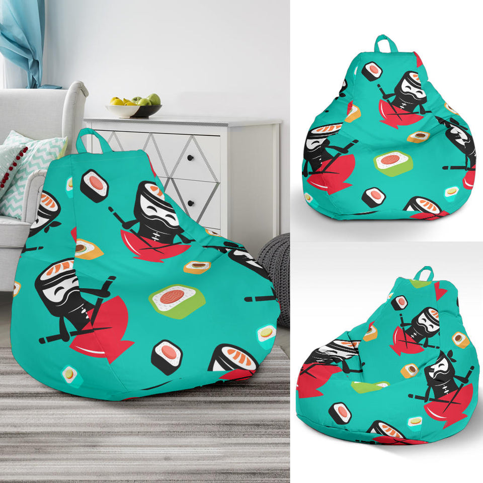 Ninja Sushi Pattern Bean Bag Cover