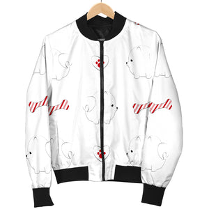 White Pomeranian Pattern Men Bomber Jacket