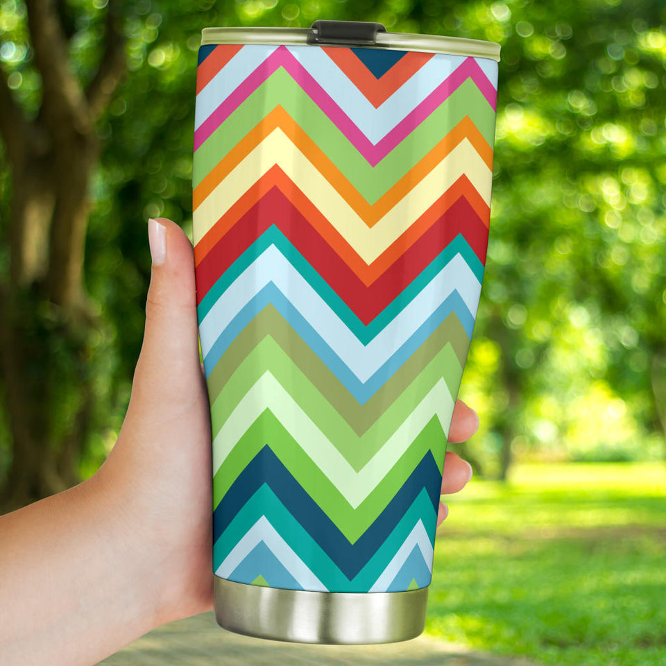 Rainbow Zigzag Chavron Pattern Tumbler