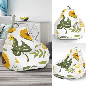 Papaya Leaves Flower Pattern Bean Bag Cover