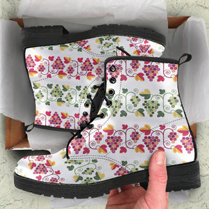 Grape Grahpic Decorative Pattern Leather Boots