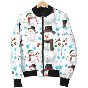 Snowman Pattern Background Men Bomber Jacket