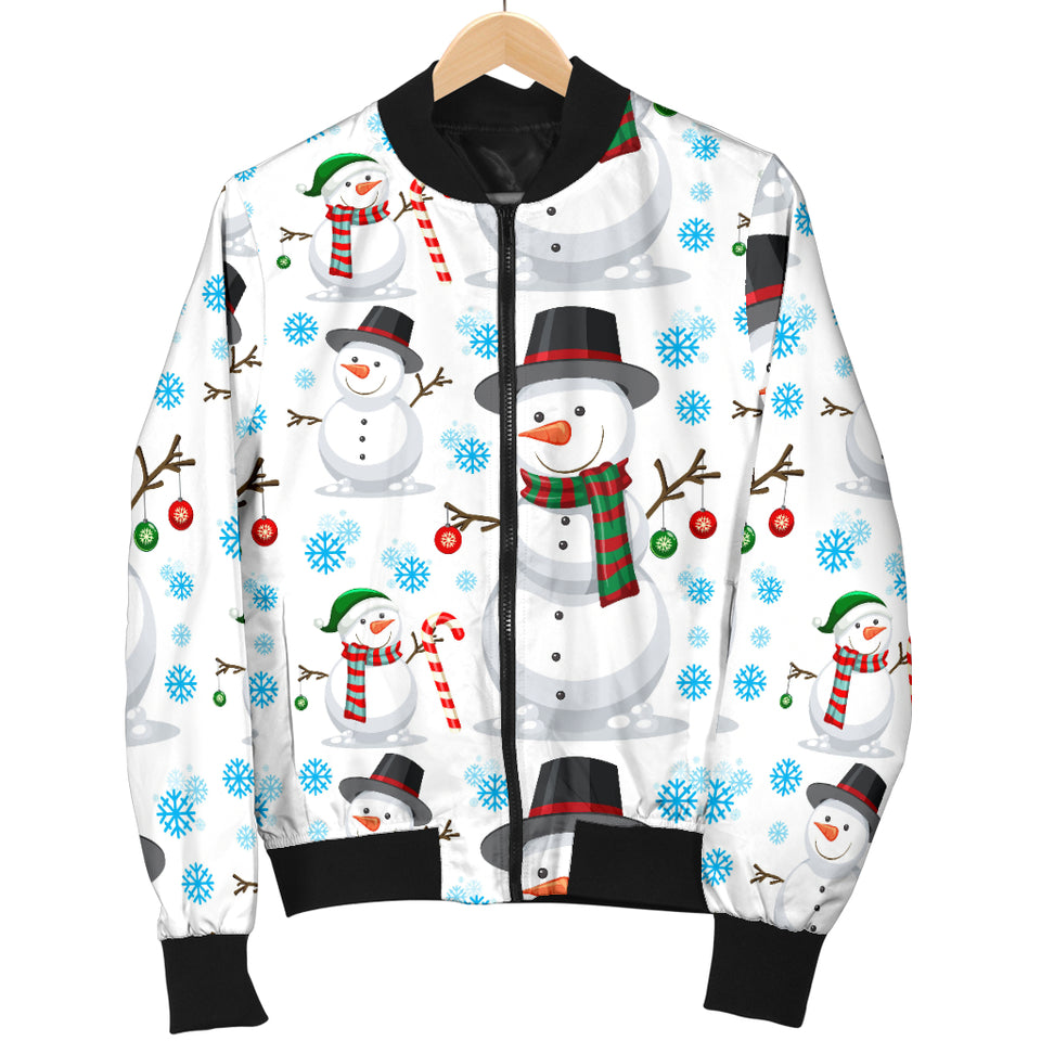 Snowman Pattern Background Men Bomber Jacket