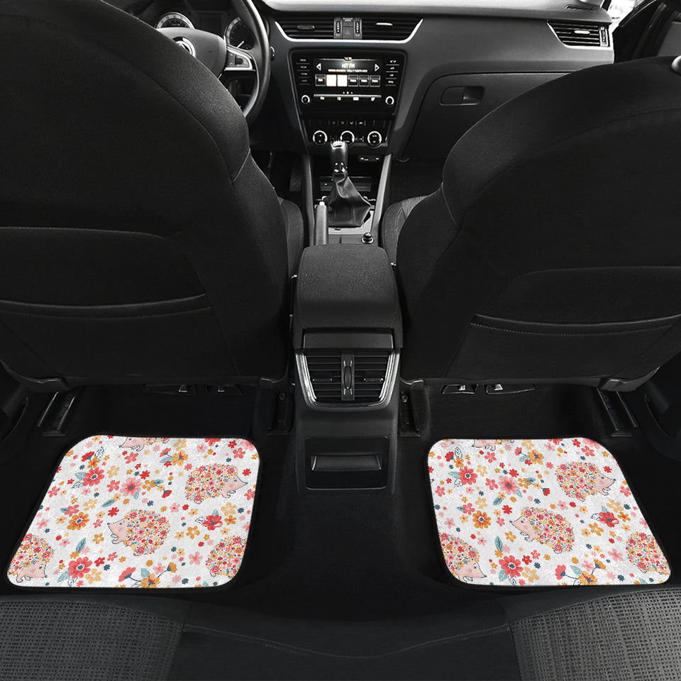 Hedgehog Pattern Print Design 03 Front and Back Car Mats