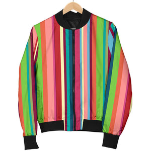 Rainbow Stripe Pattern Men Bomber Jacket