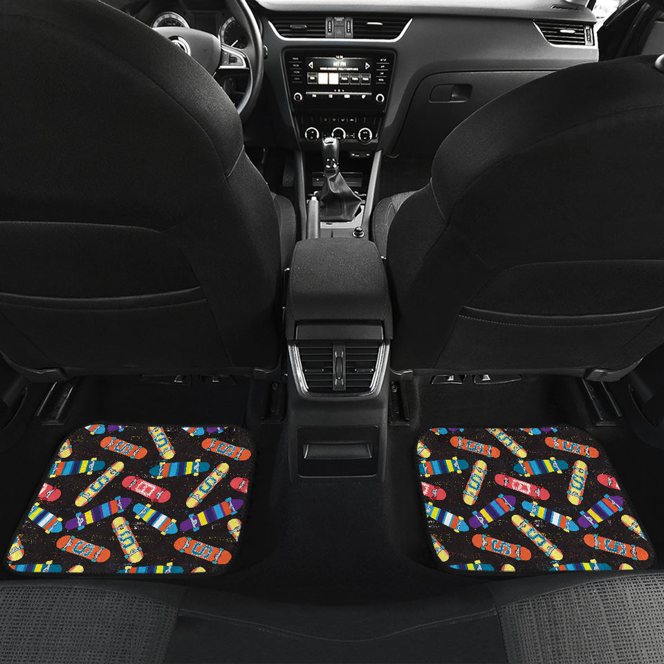 Skate Board Pattern Print Design 02 Front and Back Car Mats