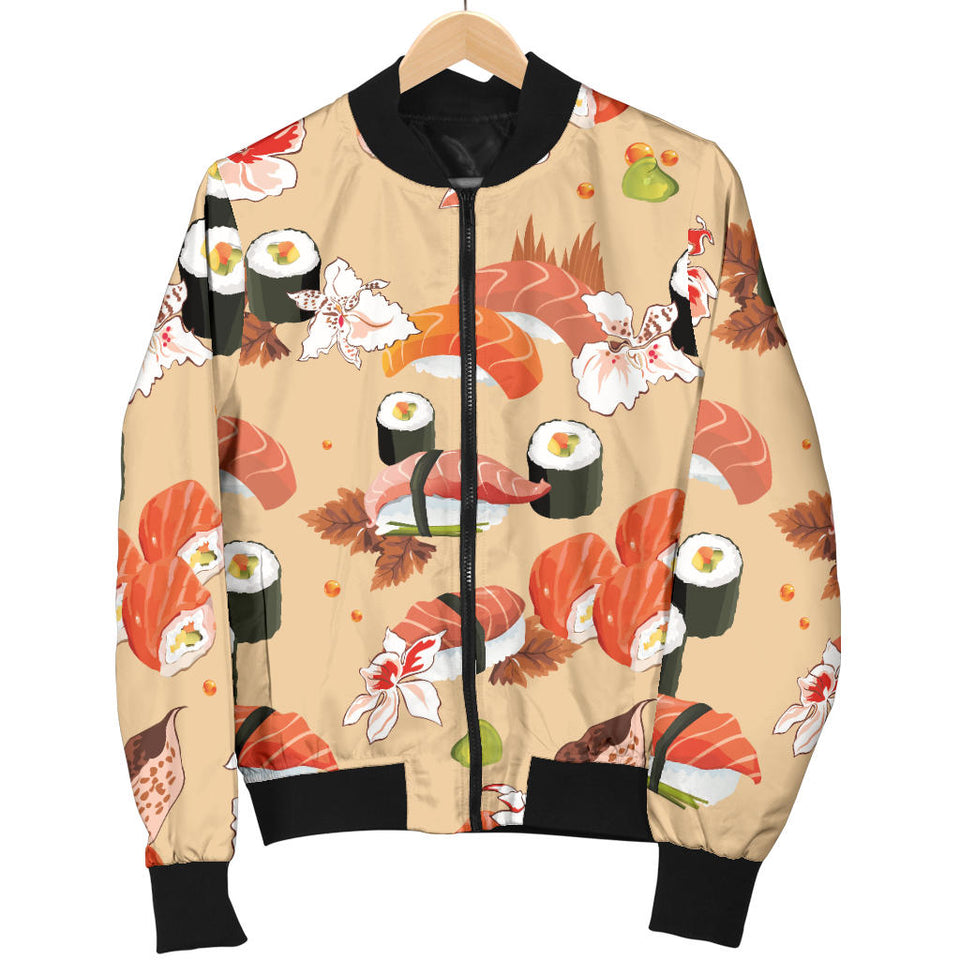 Sushi Pattern Women Bomber Jacket
