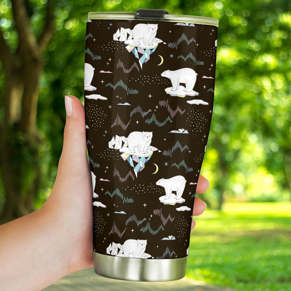 Polar Bear Pattern Background Tumbler