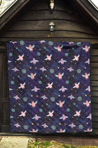 Pig Pattern Print Design 05 Premium Quilt