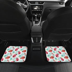 Ladybug Pattern Print Design 03 Front and Back Car Mats