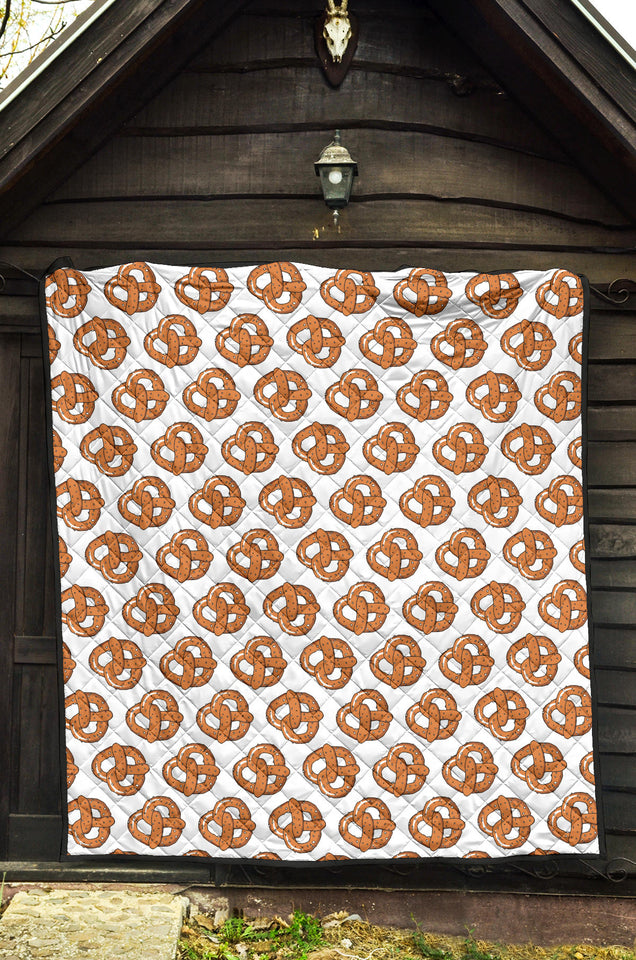 Pretzels Pattern Print Design 05 Premium Quilt