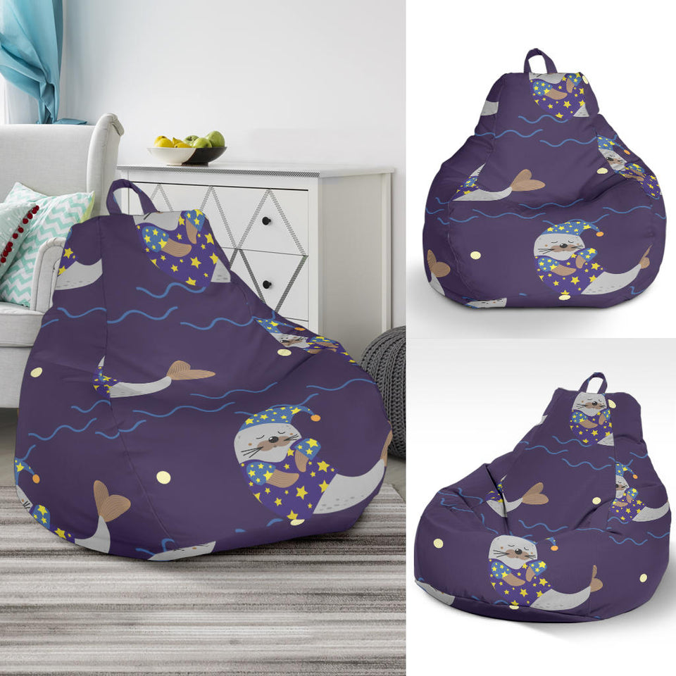 Sleeping Sea Lion Pattern Bean Bag Cover