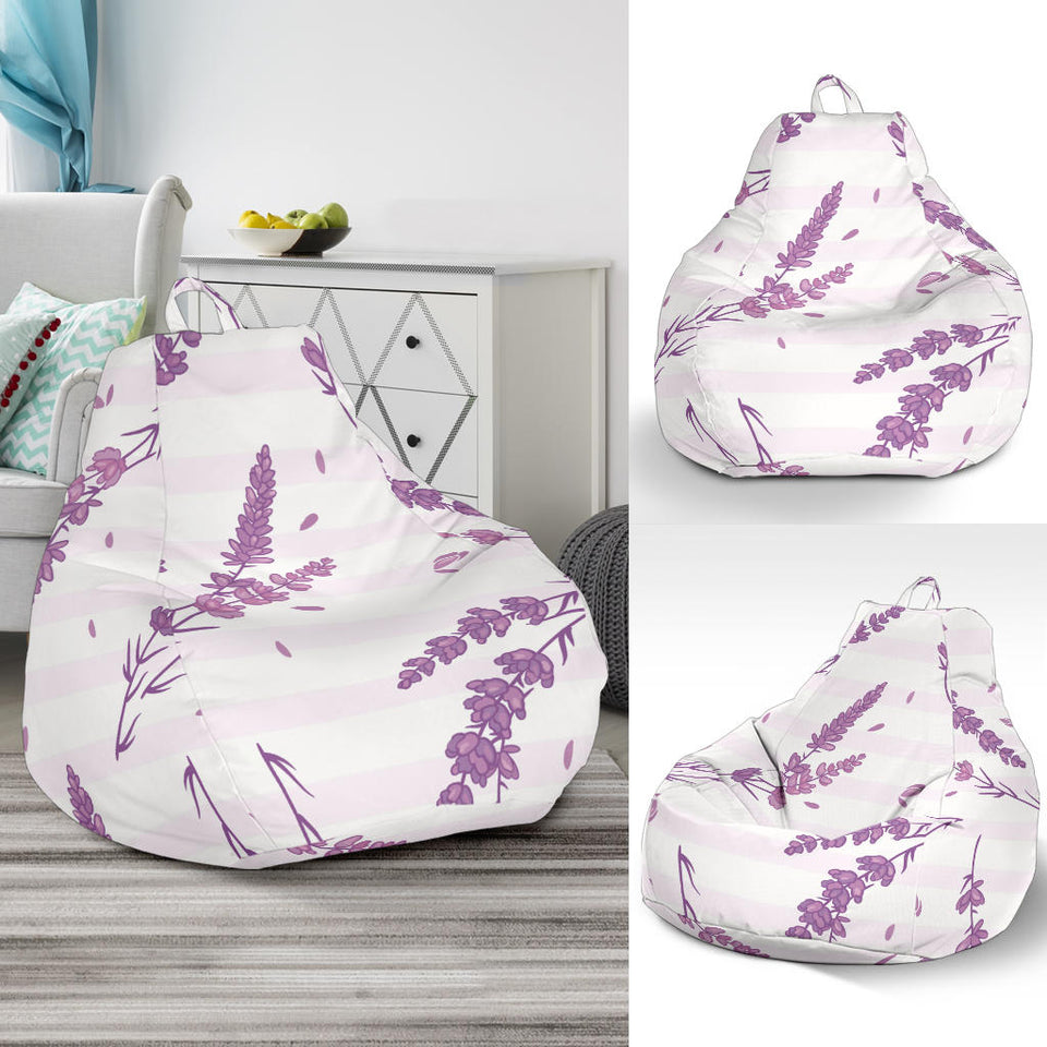 Lavender Pattern Stripe Background Bean Bag Cover