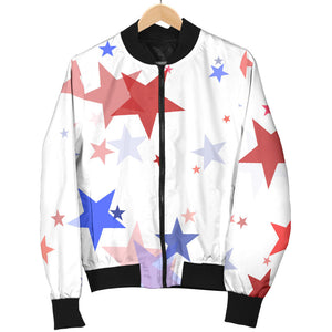 USA Star Pattern Women Bomber Jacket