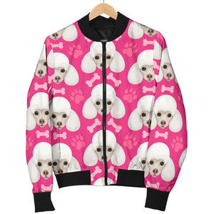 Poodle Pattern Pink background Men Bomber Jacket