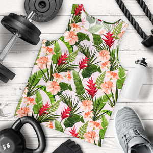 Heliconia Hibiscus Leaves Pattern Men Tank Top