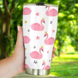 Pink Swan Pattern Tumbler