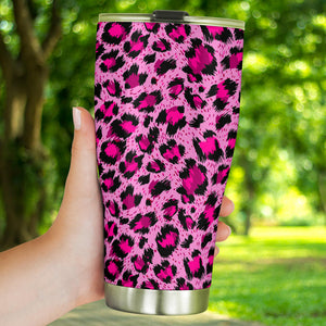 Pink Leopard Skin texture Pattern Tumbler