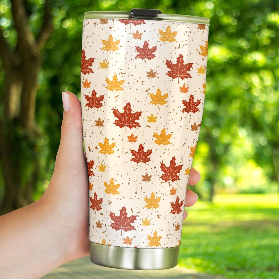 Red and Orange Maple Leaves Pattern Tumbler